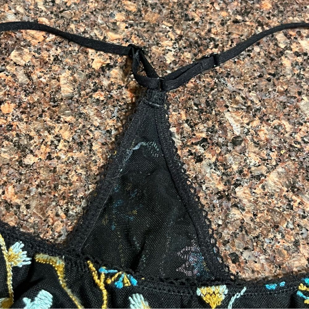 NEW Free people Intimately So Into You Bray Black Lace Floral Embroidered Bra XS - Picture 11 of 12